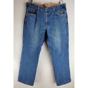 Duluth Trading Mens 38x30 Blue Relaxed Fit Straight Light Denim Jeans